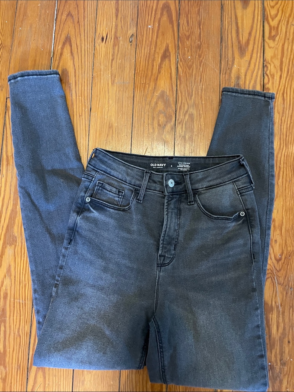 Old Navy Women's Dark Wash Black Skinny Jeans